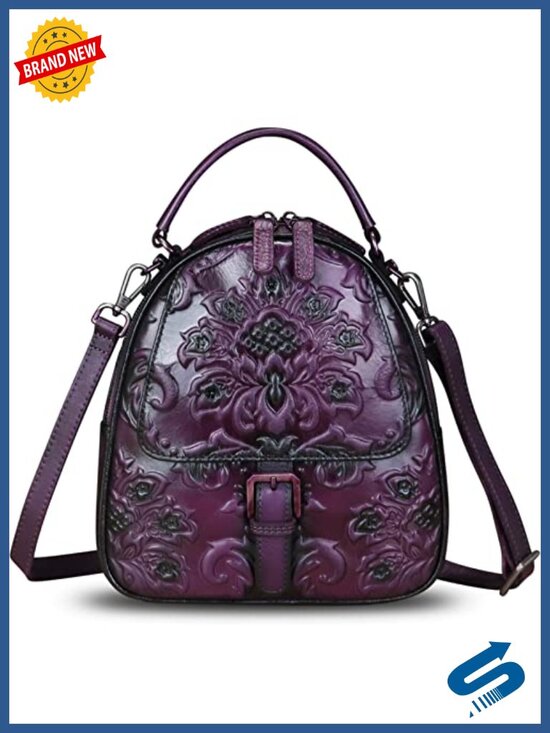 Genuine Leather Backpack Crossbody Shoulder Bag Vintage Rucksack Daypack main image 3